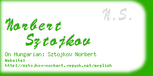 norbert sztojkov business card